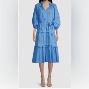 Kobi Halperin Tessa Tied cotton & silk dress, color blue, size S